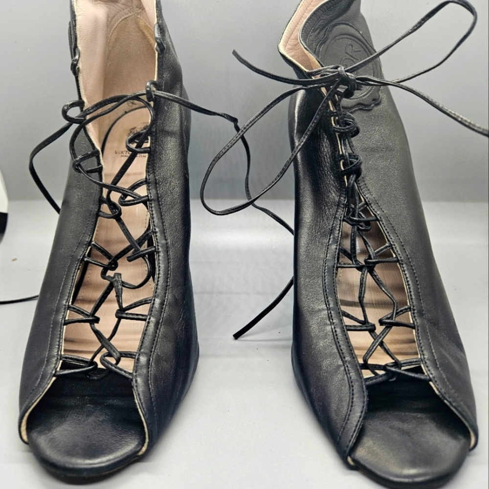 Victor Rolf open toe lace up heels